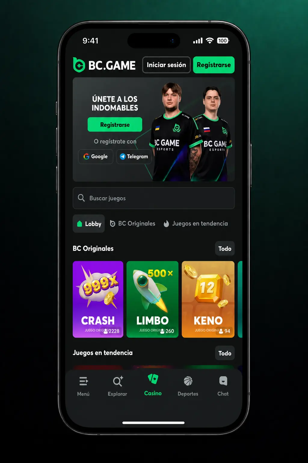 Pasos para activar un bono en BC Game Chile