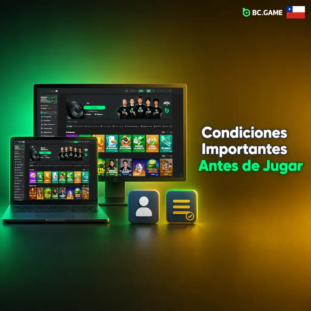 Condiciones importantes antes de jugar en BC Game Chile