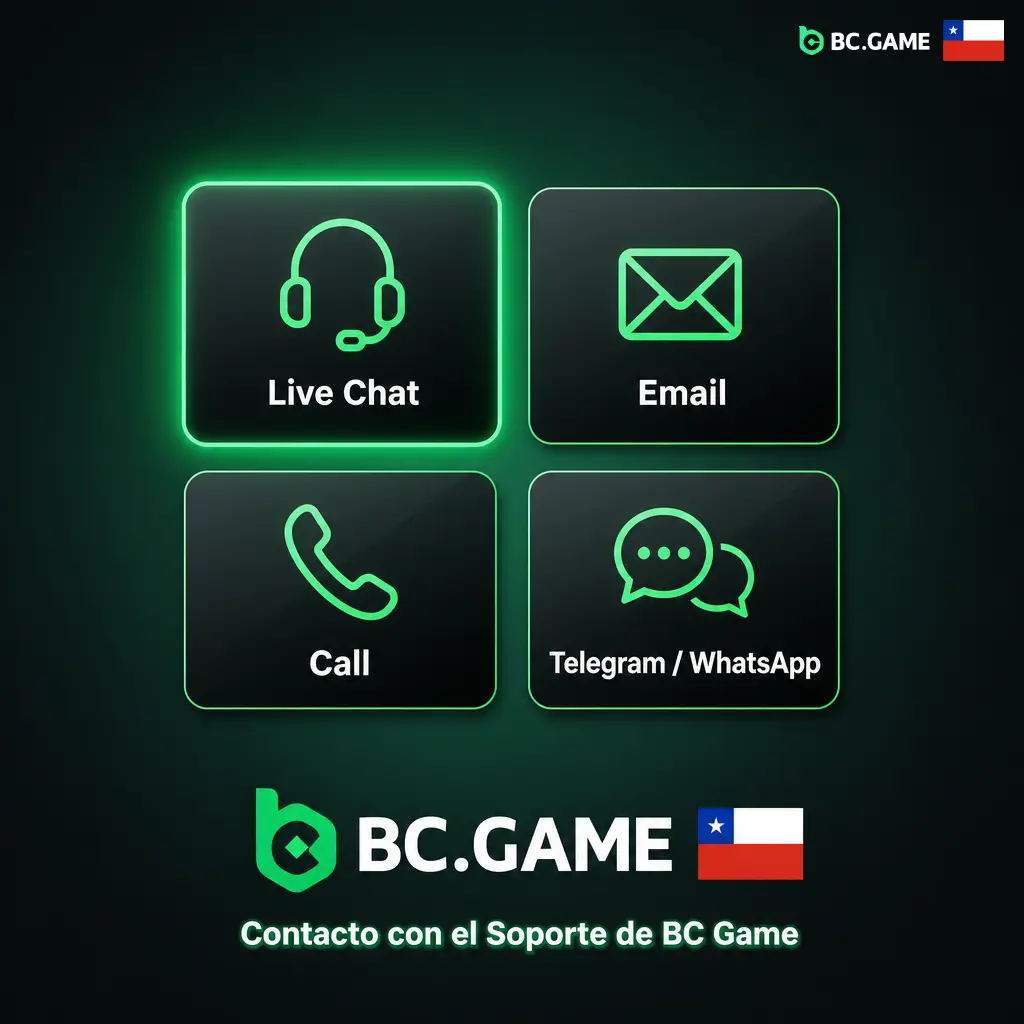 Canales de soporte de BC Game disponibles 24/7