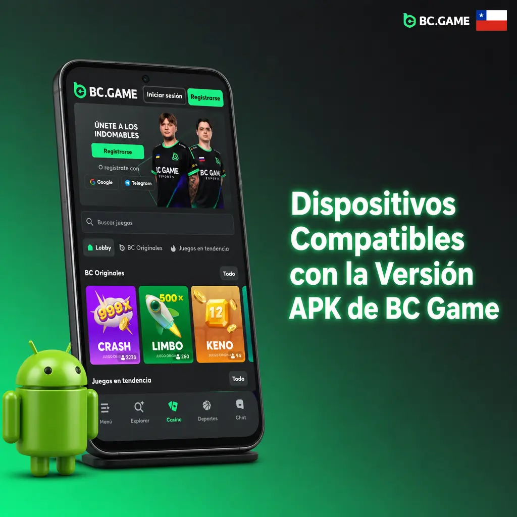 Dispositivos Android compatibles con la app APK de BC Game