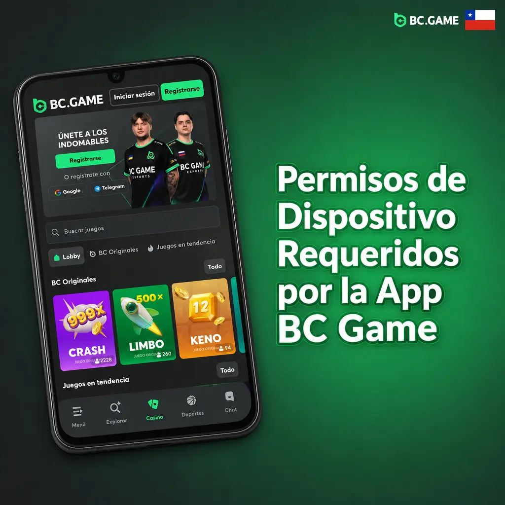 Permisos de dispositivo requeridos por la app BC Game